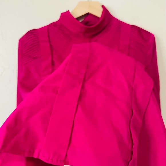 VINTAGE City Girl Pink Mockneck Long SleeveBlouse - Picture 5 of 7